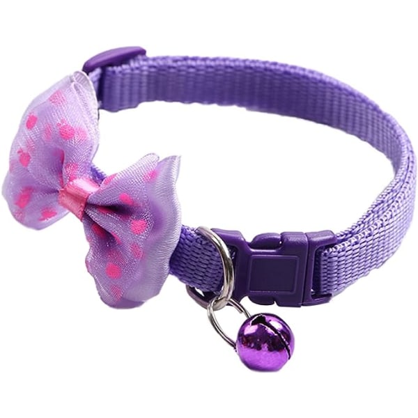 Charm kaulakoru Tukeva kaunis print Bowknot Bell Pet kaulahihna violetti