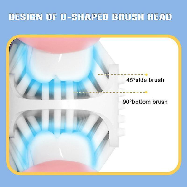 Elektrisk tannbørste for barn Silikon Papanicolaou Trening U-formet tannbørste K5 Powder 7-14 Years Old
