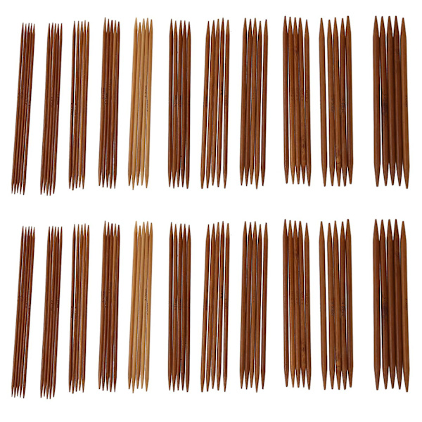 10 sarjaa 11 kokoa 5 tuumaa (13 cm) kaksinkertainen hiilihapotettu bambu neulesarjat set (2,0 mm)