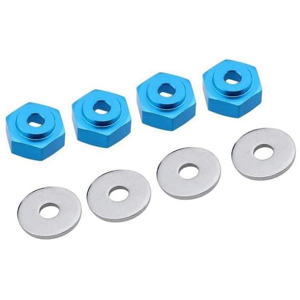 4 stk. Kompatibel med Hsp 1:10 til 1:8 Dæk 12mm til 17mm Hex Konvertering Sort