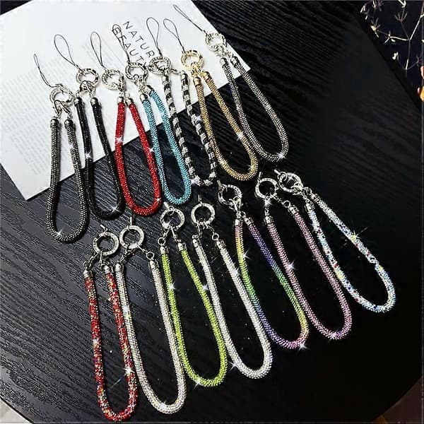 Telefon Håndleddsstropp Skinnende Rhinestone Dekor Håndstropp Lanyard, Lengde: 25cm As Shown