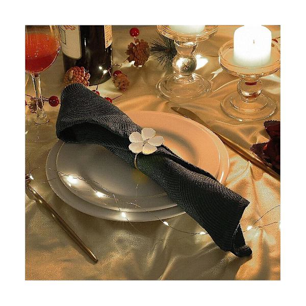 Servietringe, 12 stk. Blomsterservietringeholdere Middagsbordsringe Elegant Ornament Borddækning