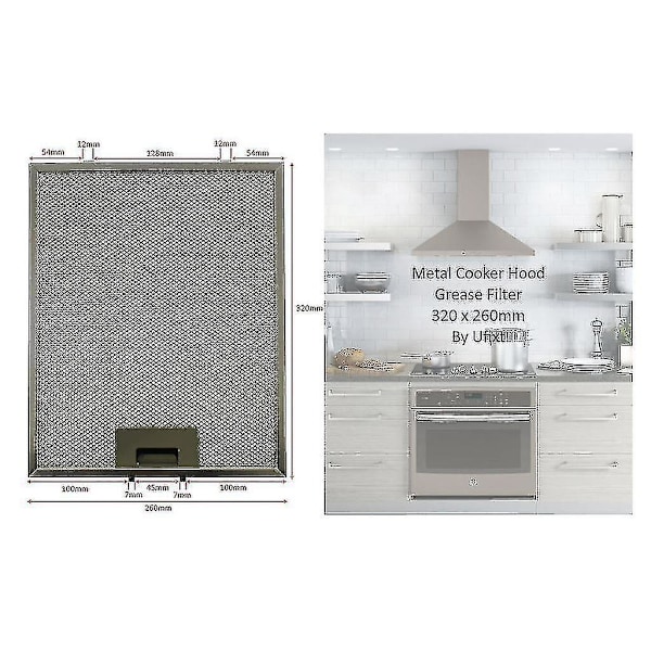 Opgraderet 3 X Servis Universal 320 X 260 Mm Metal Kogepladeemhætte Fedtfilter