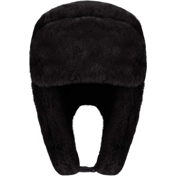 Vinterlue Ushanka Russisk Hatt for Voksne - Koselig Pluss, Vindtett, Full Hetter, Øreklaffer, Varm, Kuldebestandig, Ski, Jakt, Sykling, Trapperhatt Black One Size