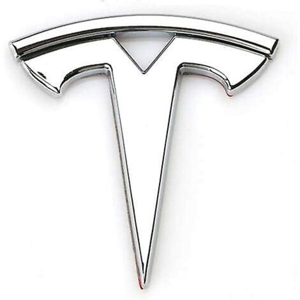 sysy Autocollants de Voiture en metall 3D og decalcomanies Emblem Badge T Logo Tesla adaptent,argent