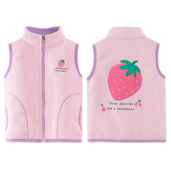 Barnens Söta Plus Fleece Väst Höst Och Vinter Pink 100CM