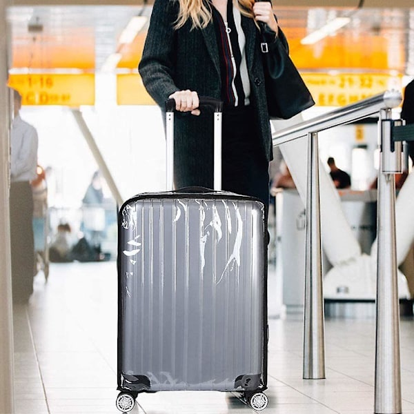 Bagageöverdrag Bagageöverdrag PVC-material Transparent Resväska Överdrag Sleeve Tvättbar, Repskyddande och Återanvändbar Bagageöverdrag (20 tum) 20 inches