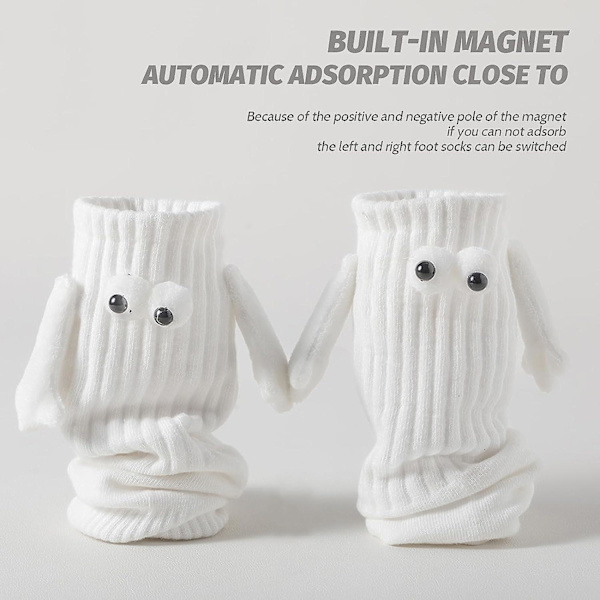 2st magnetiska handhållningsstrumpor nya, hand i handstrumpor, par som håller handstrumpor nya white