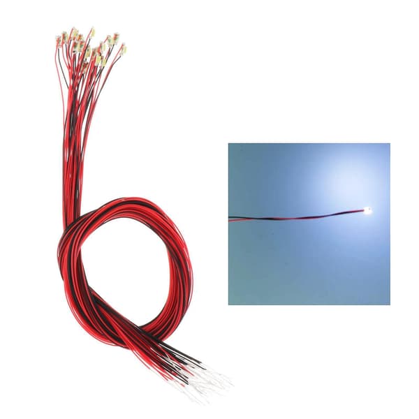 20x Modelltog Forhåndskablet Led-lys Smd Led-lys Modelldekor Hvit