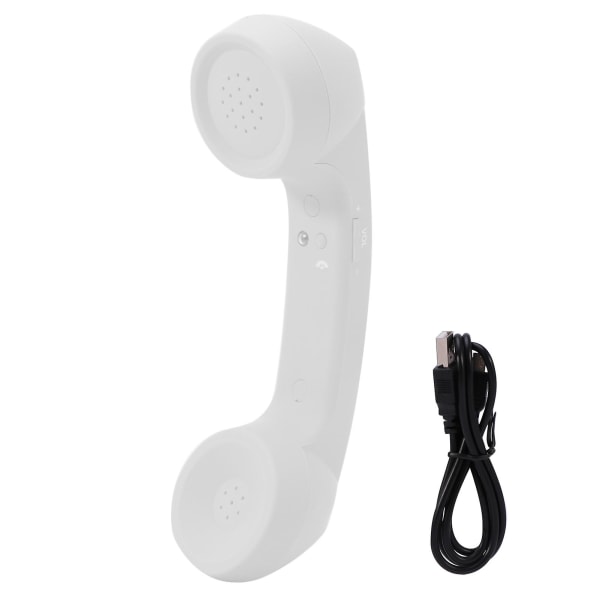 Strålingssikker mobiltelefon ABS Bluetooth trådløs hjemmetelefon Håndsæt Retro White