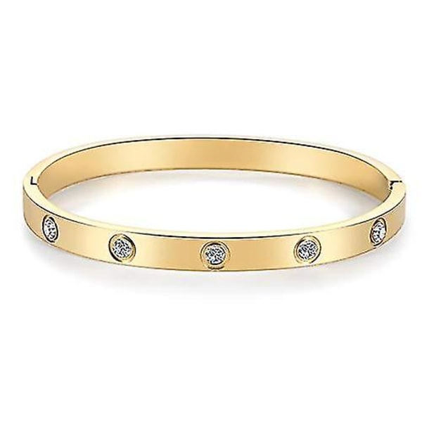 Cubic Zirconia armring gullbelagt polert armbånd smykker for kvinner jenter Gold