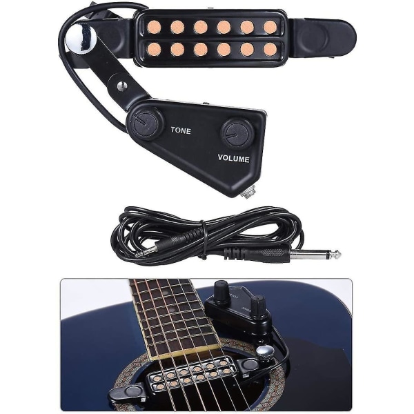 12 lyd hul guitar pickup akustisk elektrisk transducer akustisk guitar