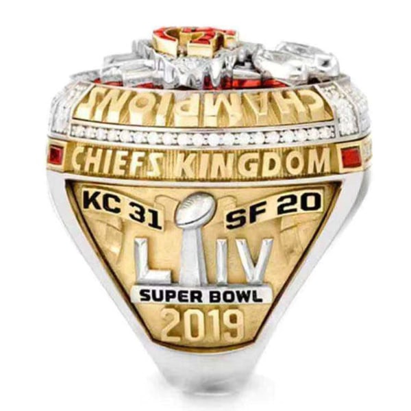 Alloy Ring Men Kansas City Chiefs Ring Mahomes Patrick Super Bowl Replica Ring With Box Size 9