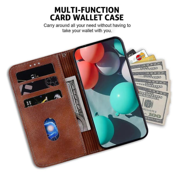 7-formet etui til Motorola Moto G9 Plus Brown