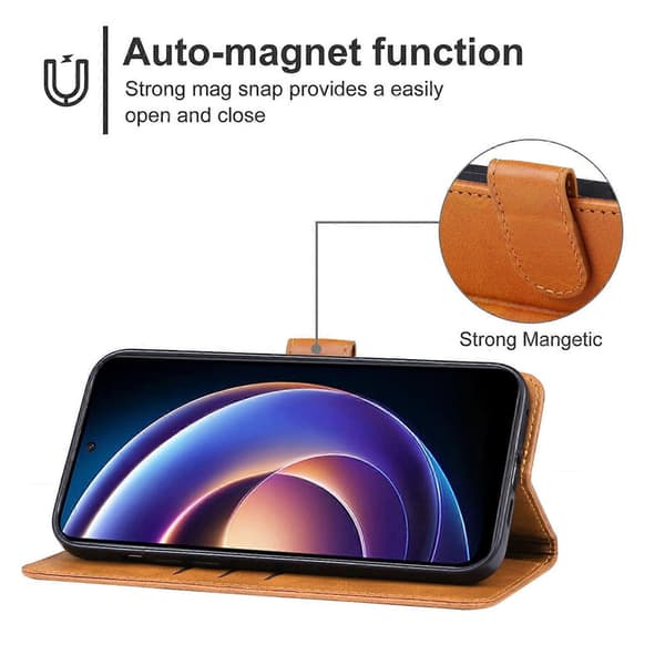 Läderfodral för Xiaomi Redmi 12 5G Brown