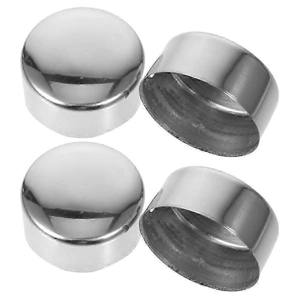 Runde Håndløper Endestykker 50mm Rustfritt Stål Hjemmeskinne Deksel Sikker 4 Stk Silver