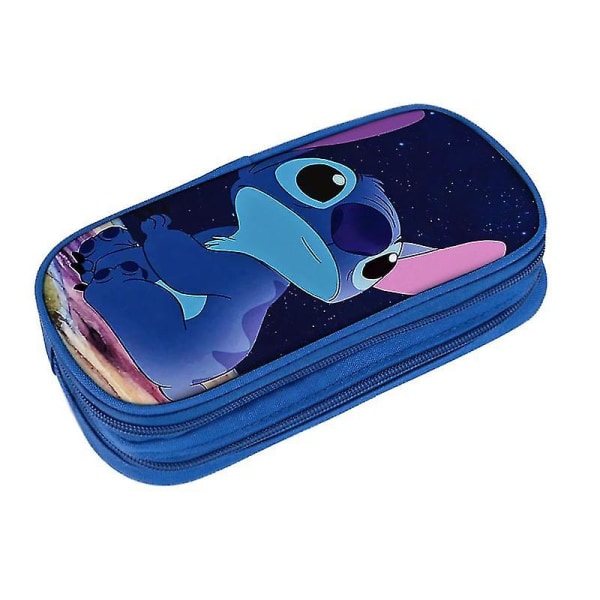 Kawaii Lilo & Stitch kaksikerroksinen case opiskelijoille lasten paperitavaralaukku, suuri tilavuus kolikkokukkaro lapsille, lahjat style 20