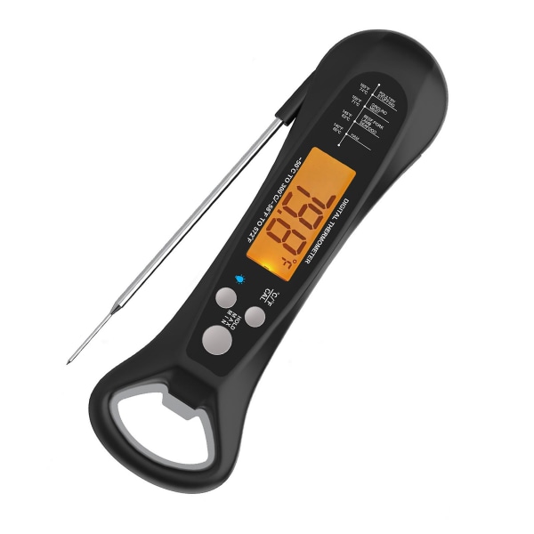 Tyuhe mattermometer Vattentät digital kötttermometer Omedelbar läsning Vikbar sondtermometer för köksgrill