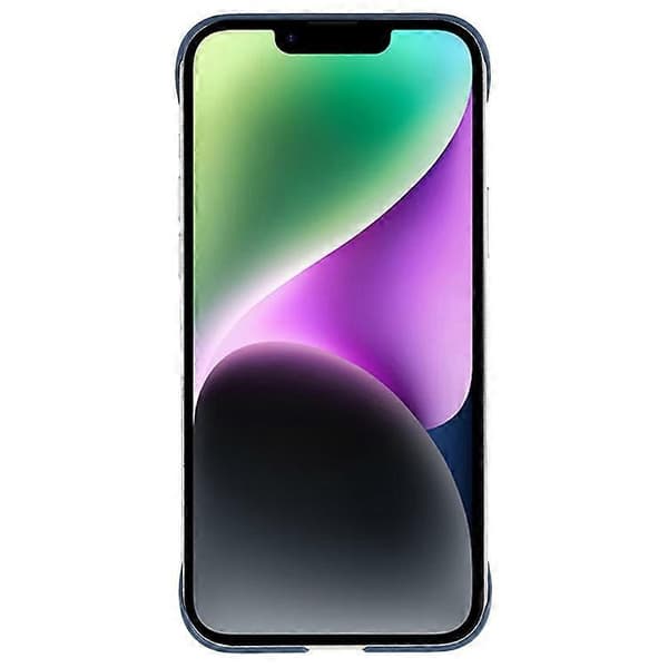 Kompatibel med iPhone 15 Plus etui rammeløst hud-touch hårdt PC telefoncover Azure