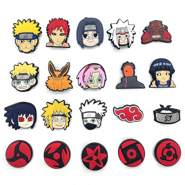 20 stk./sæt Anime Naruto sko charms, til træsko sandaler Croc sko Diy dekoration tilbehør