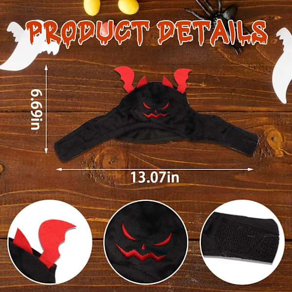 Kissan Halloween-paholaisen asu Koiran Halloween-paholaisen hattu Lemmikkien päähine Halloween-juhliin Säädettävä paholaisen hattu Musta paholaisen hattu Puku Black Devil