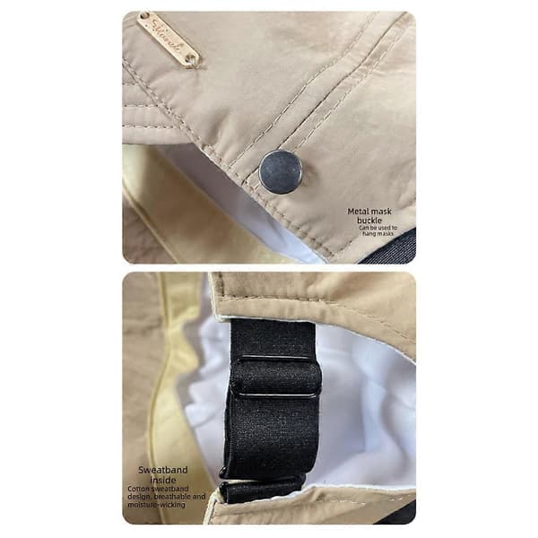 UPF 50+ Dam Solhatt Stor Brätte Basebollkeps Utomhus UV-skydd Solhatt Black