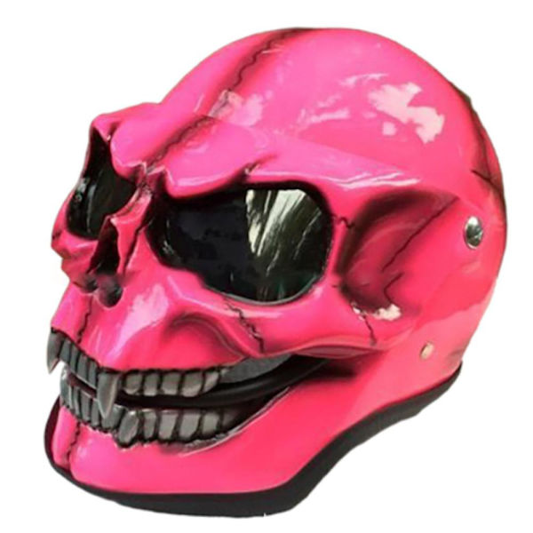 Pelottava kallo cosplay lateksimaski LED-valolla Halloween-karnevaalijuhliin kauhuasu Pink