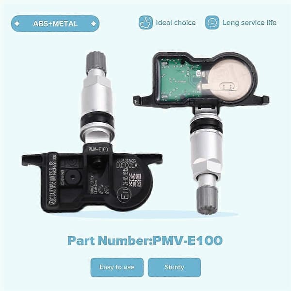 PMV-E100 42607-53040 TPMS-anturi 433MHz auton pyörille Svart silver