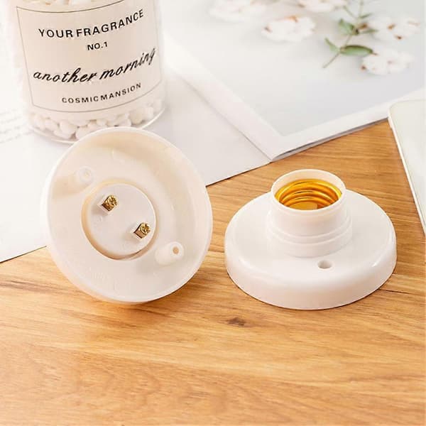 1/4x E27 skrukork sokkel hvit taklampe pære feste base stativ H 4pcs
