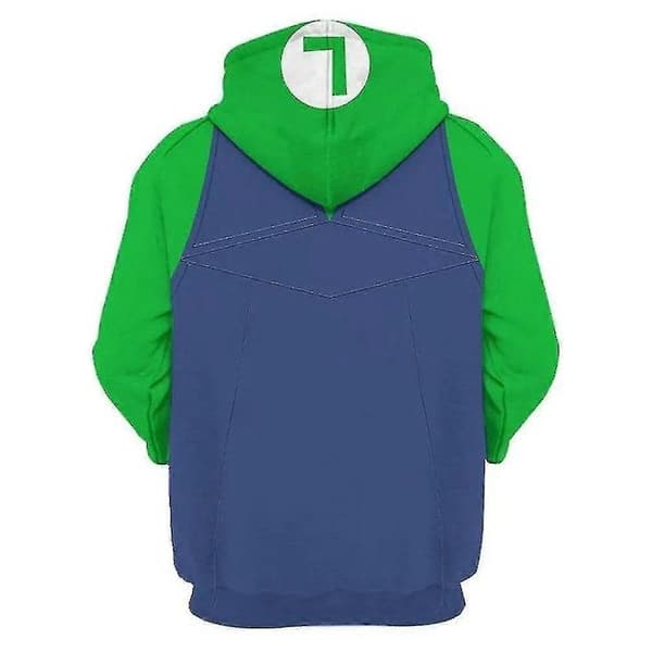 Unisex Mario 3D Hettegenser Dame Herre Hettegenser Genser Pullover Topper Gaver Luigi 2XL