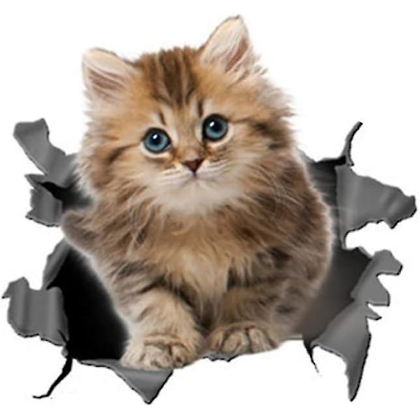 3D-kattdekor - søt kattdekor - klistremerke med kattemotiv - dyretema - klistremerke for bildekorasjon - personlig vindusbumper - klistremerke for bilsprekker