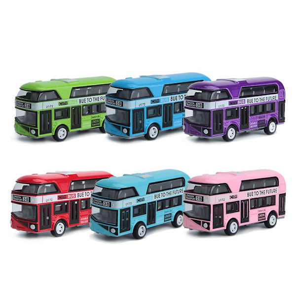 1:43 Bilmodell Dubbeldäckare London Bus Legering Diecast fordonsleksaker för barn Pojkar Random color