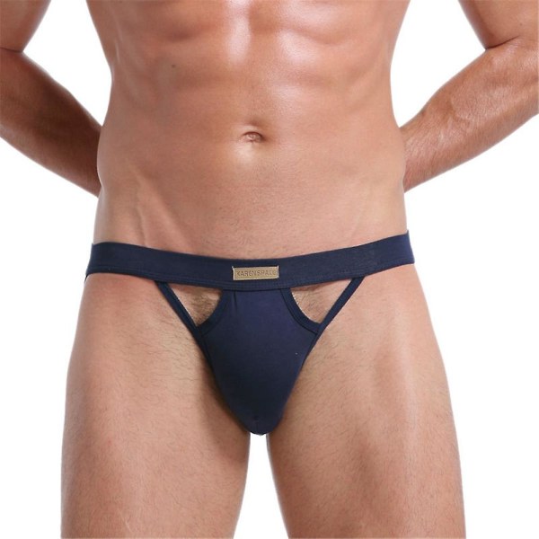 Menn Sexy Hollow Out Undertøy Truser Erotiske underbukser Royal Blue L