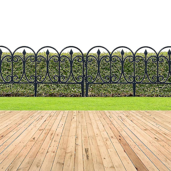 5 stk. dekorativt havehegn, rustfrit jern, landskabstråd, foldbart hegn, kant, terrasse, blomsterbed