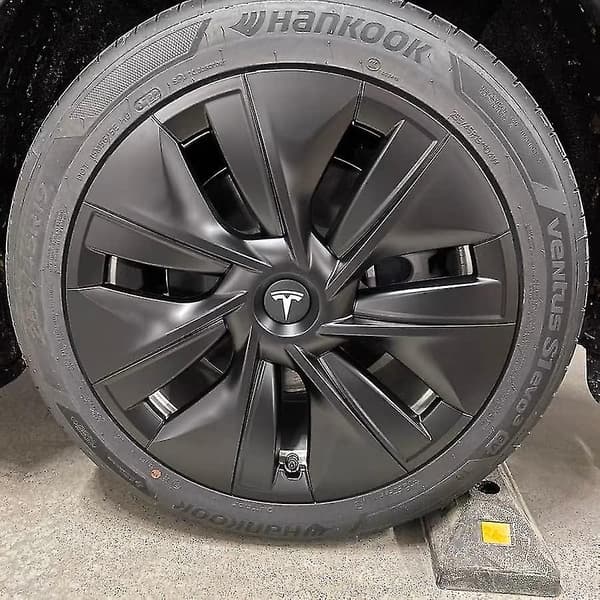 Senterkopp (4 stk) for Tesla Model Y Model 3 Modifikasjon Navkapsel (hvit/matt svart) Hhh