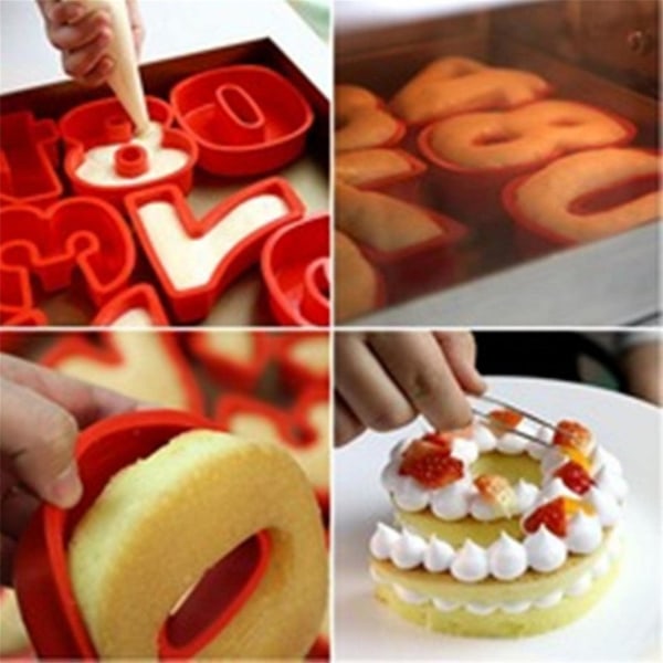 Number Cake Pan Silikon Number Cake Forms For Baking For Happy Birthday Festival- (nummer 0-8)