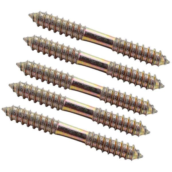 M8 X 70mm Dobbeltsidig Tre-til-tre Møbelfeste Dyvelskrue 5 stk brons