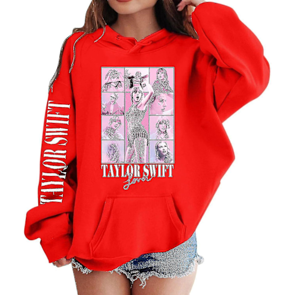 Flickor Hoodies 1989 Casual Taylor Sweatshirt Barn Killar Swifts Pullover Hoodie Konsert Outfit För 4-14 År-www 12 till 13 År 12 to 13 Years 03 red