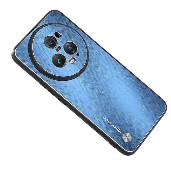 For Honor Magic5 Pro Anti-ridse børstet telefontaske Aluminiumslegering Bagside Tpu Frame Defender Cover Blue