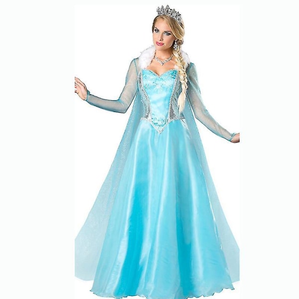 Voksen Prinsesse Anna Elsa Kostume Jul Cos Fancy Dress Outfit Elsa XXXL