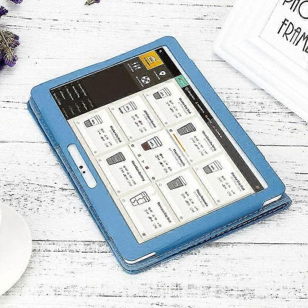 10/10.1 tums äkta läderstativskydd för Android-surfplattor - 24x17cm PC skyddsfodral Black