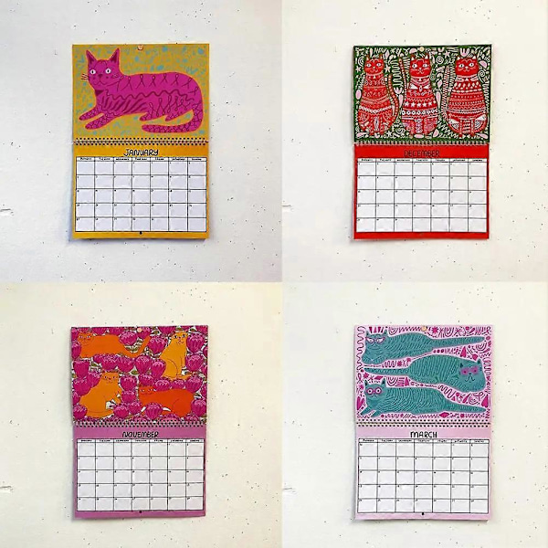 Katt Daglig Planlegger 2025 - Daglig Planlegging, Vendbar Kalender for Klasserom, Veggplanlegger for Hjemmet As Shown