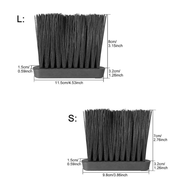 2 stk Reserverefill Companion Hearth Børstehoved Pejs Reservedele Aflang S And L