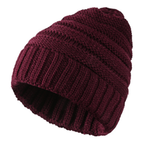 Stickad mössa vintermössa halsduk set stickad fleece tofs pekskärm