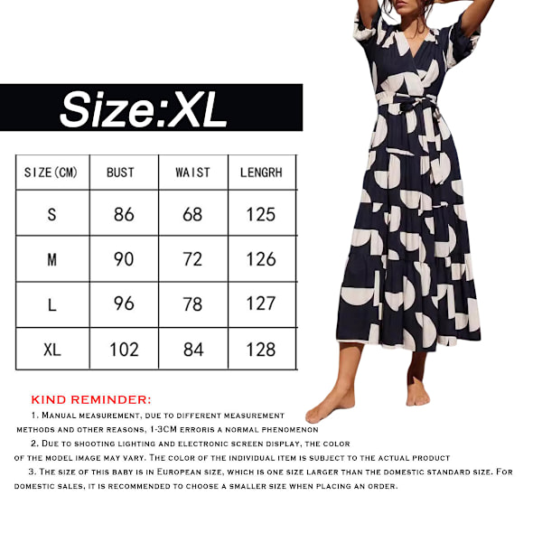 Kvinders Casual Løs Blomsterkjole med Lommer Kort Ærme Lang Maxi Sommer Strandkjole XL