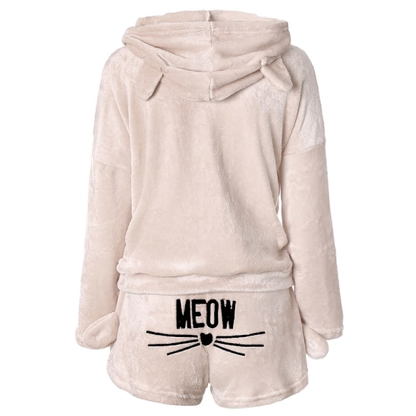 Dam Fleece Fluffiga Pyjamas Sovkläder Nattkläder Set Blå Blue S