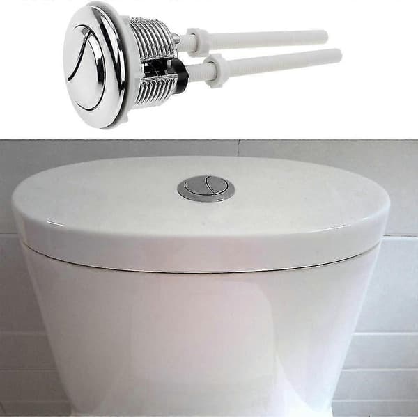 2 stk. toalett trykknapper dobbel spyleknapp 38 mm standard krom sølvbelagt WC sisternknapper