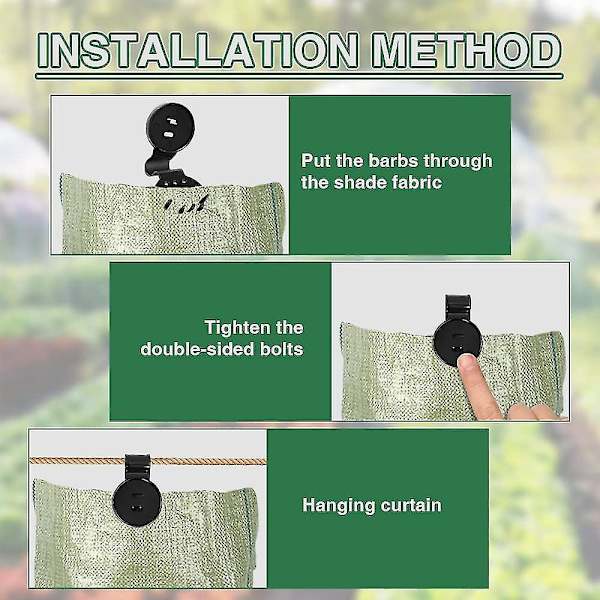 Heavy Duty Shade -kangasklipsit - 100 pakkaus, lukituskahva, korkealuokkaiset peiteklipsit kasvihuoneisiin, ulkopuutarhaverkko 100pcs