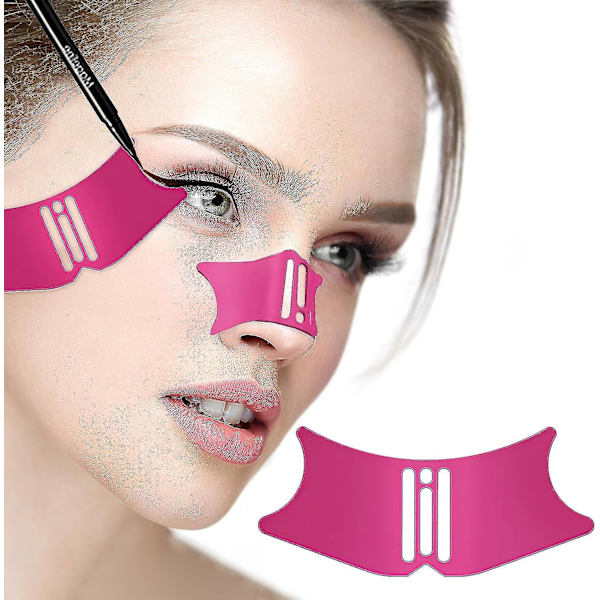 3 st Silikon Eyeliner schabloner, Nose Shadow Stencil, Eye Makeup Tool, Eyeliner Guide Mall, Quick Makeup Tool för nybörjare 3Pcs Rose Red
