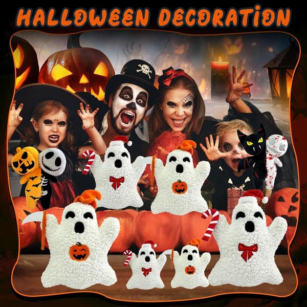 Halloween Plyslegetøj - Lysende Græskarskelet - 2 i 1 Dukker - Blød Pudepynt